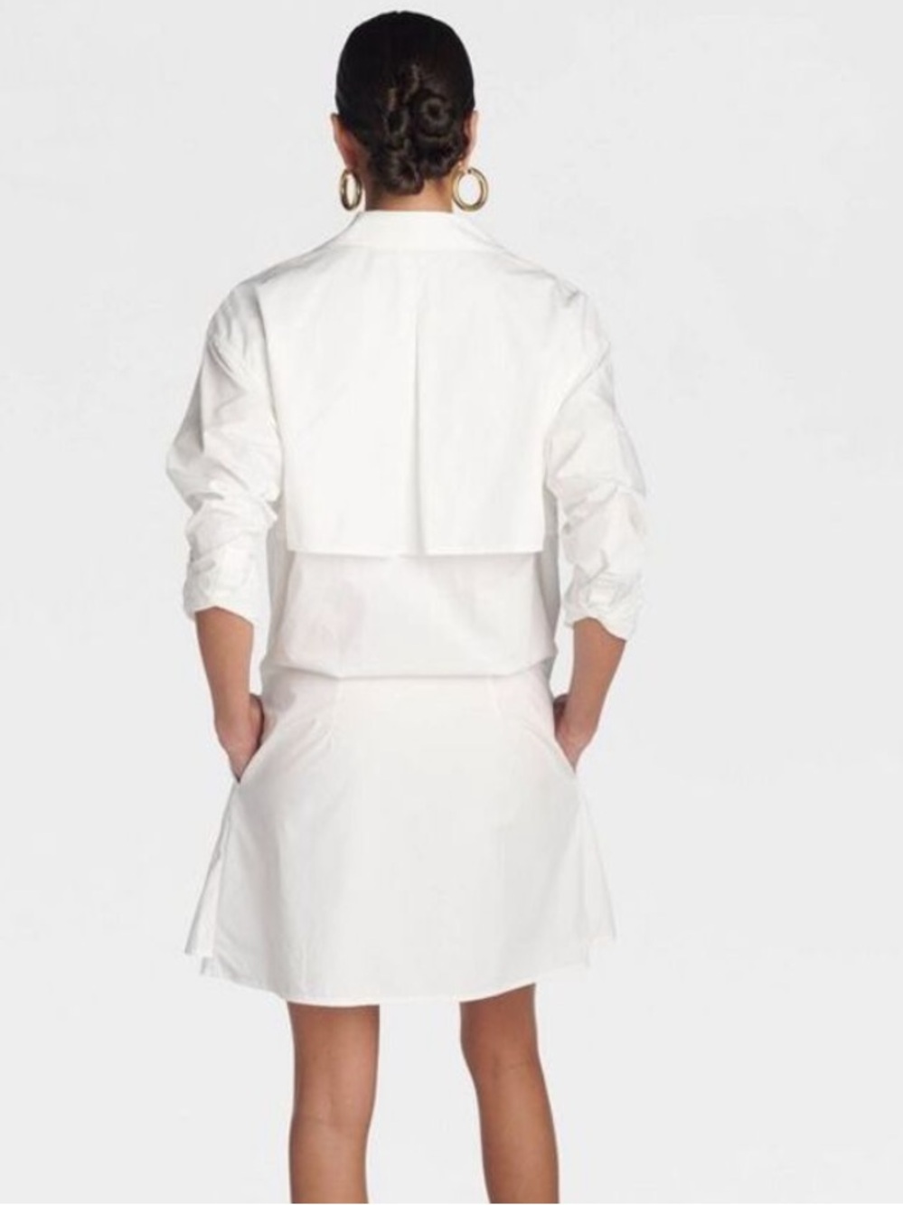 New KBB by Kahlana - Women's 'The Apron Shirt Dress’ Men’s shirt White Sz Large - Picture 2 of 4